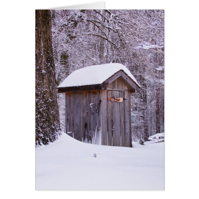 Cartão Linda Foto da Cena de Neve (Frente)