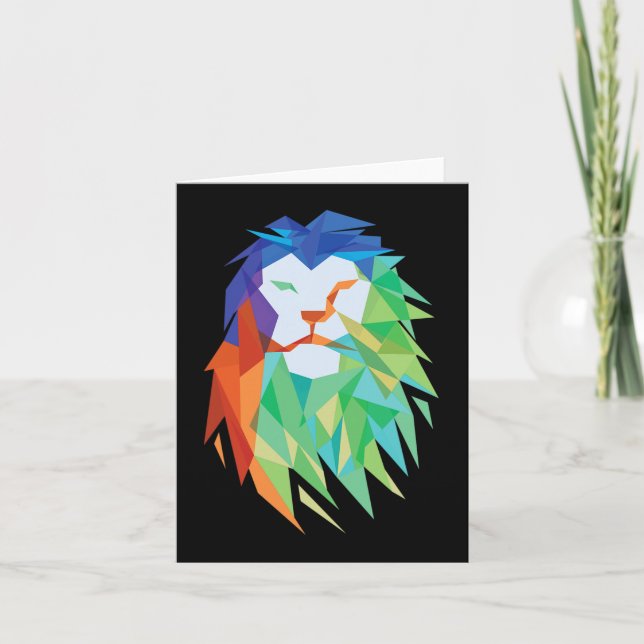 Cartão Linda Gato De Leão Da África (Frente)