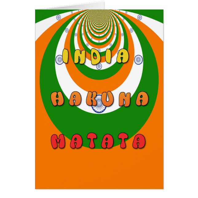 Cartão Linda Índia - Bandeira Nacional Cores Hakuna Matat (Frente)