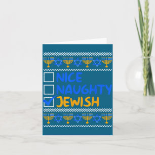 Cartão Linda Maliciosa Judaica Feia Suéter de Hanukkah Ch