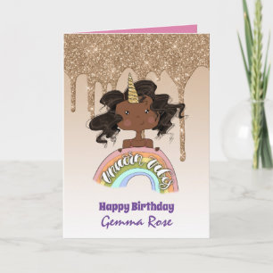 Cartão Linda Menina Negra Aniversário - Muitos Temas