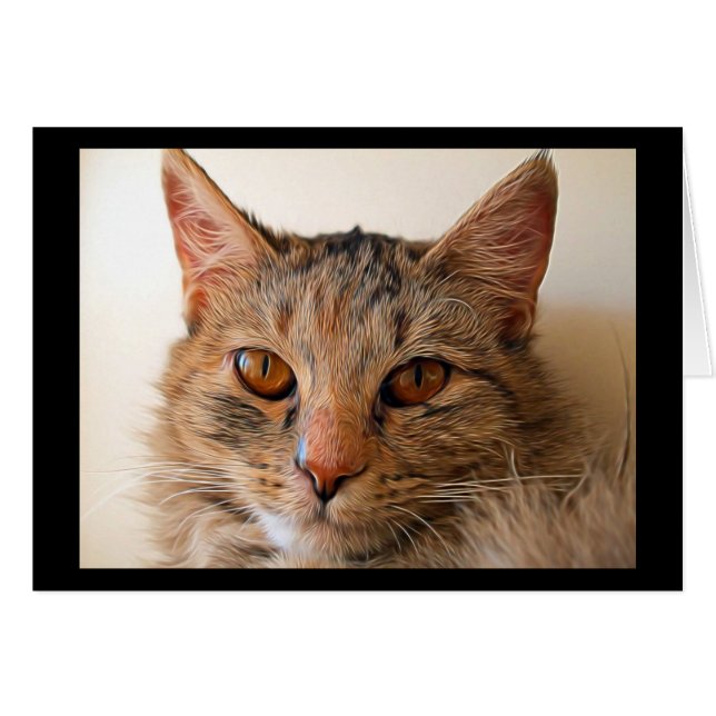 Cartão Linda Tabby Cat (Frente horizontal)