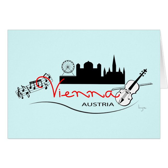 Cartão Linda Viena, Áustria (Frente Horizontal)