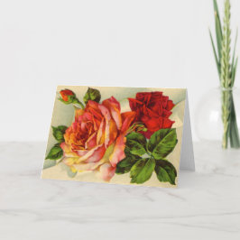 Cartão Linda Vintage Rose Bouquet