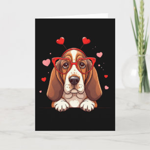 Cartão Lindas Bysset Hound Headbynd Coração de São Valent