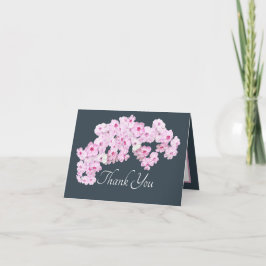 Cartão Lindas Flores Botânicas Rosa Obrigado