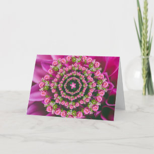 Cartão Lindas Flores Cor-de-Rosa Roxo Verde Jardim Natal