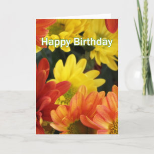 Cartão Lindas flores de margarida laranja e amarelo feliz