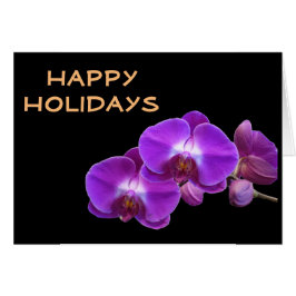 Cartão Lindas flores roxas, orquídeas felizes feriados