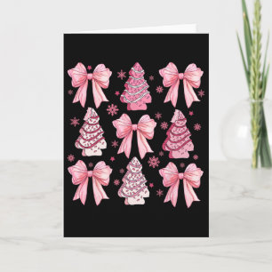 Cartão Lindo Arco Coquete Rosa Árvore de Natal Bolo Engra