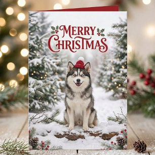 Cartão Lindo cachorrinho Pomsky Husky Amante de Cães Nata