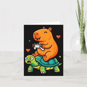 Cartão Lindo Capivara Gamer Anime Tartaruga Divertido Cri