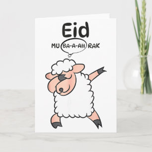 Cartão Lindo carneiro Dabbing Eid Mu-ba-a-ah-rak Eid Al A