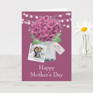 Cartão Lindo Foto Floral Rosa Dia das Mães Feliz