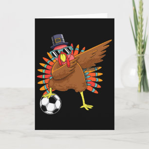 Cartão Lindo Futebol Engraçado Dia de Ação de Graças Dabb