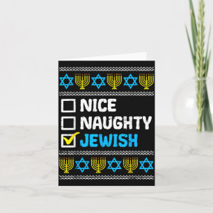 Cartão Lindo Malicioso Judaico Feio Suéter de Hanukkah Ch
