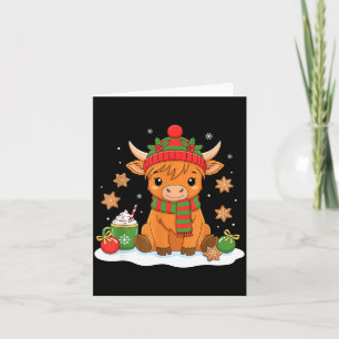 Cartão Lindo Natal Vaca das Terras Altas Amante Natal Mul