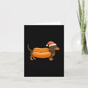 Cartão Lindo Pequeno Natal Divertido Cachorro-Quente Dach