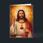 Cartão Lindo religioso, Sagrado Coração de Jesus<br><div class="desc">Belo coração religioso Sagrado da imagem de Jesus impressão</div>
