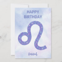 Lindo Signo de Leão Personalizado Roxo Feliz Anive