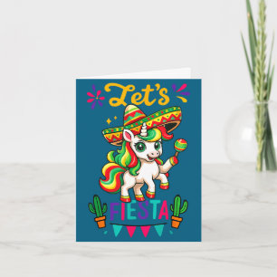 Cartão Lindo unicórnio cinco de maio vamos festa mexicana