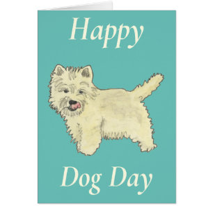Cartão Lindo West Highland Terrier Cachorro Feliz Anivers