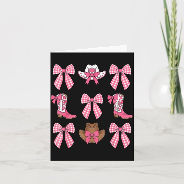 Cartão Lindos Botas E Chapéus De Cowgirl Com Laço Coquete (Frente)
