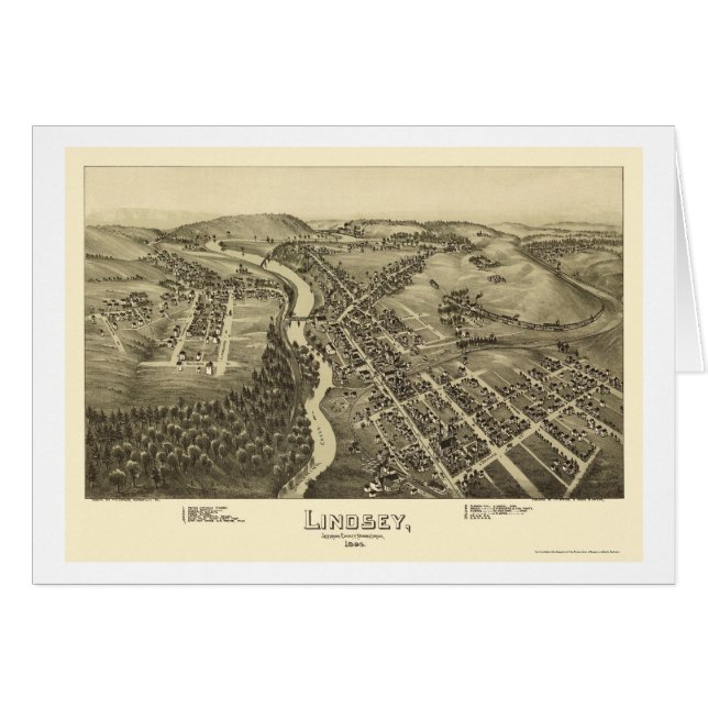 Cartão Lindsey, mapa panorâmico do PA - 1895 (Frente Horizontal)