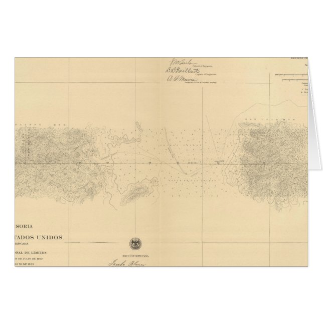 Cartão Linea Divisoria Entre México 5 (Frente Horizontal)