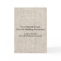 Linen Pattern Personalizou 4º Aniversário de Casam