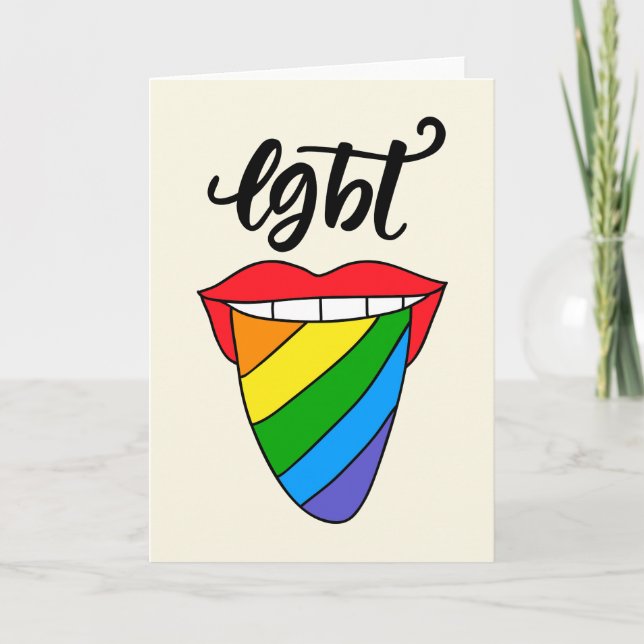 Cartão Língua arco-íris LGBT (Frente)