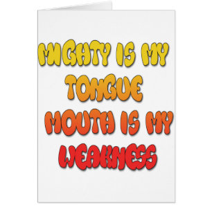 Cartão Língua Ligada: Engraçada Língua Cita Texto Colorid