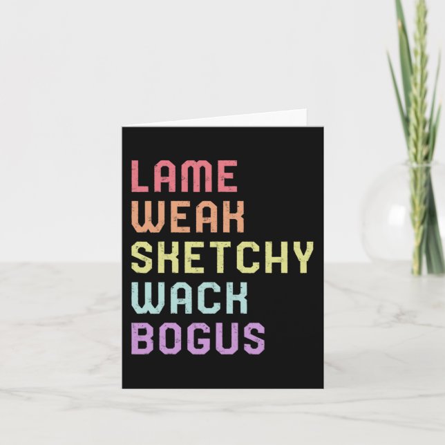 Cartão Linguagem de Sinal Lame Weak Slang ASL Tee Surdo A (Frente)