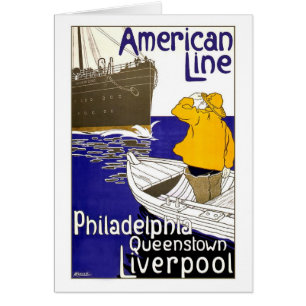Cartão LINHA AMERICANA - design do poster das viagens