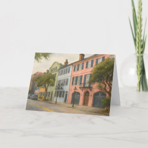 Cartão Linha Arco-Íris de Charleston Watercolor
