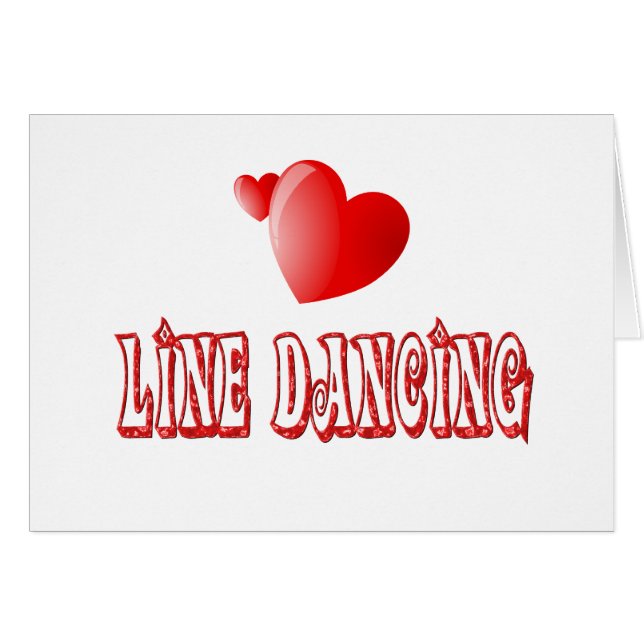 Cartão Linha corações da dança (Frente Horizontal)
