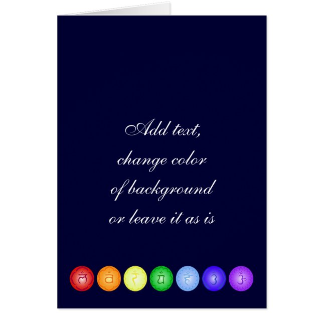 Cartão Linha de 7 Chakras (Frente)