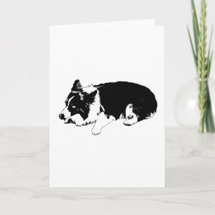 Cartão linha de desejo calma, corgi