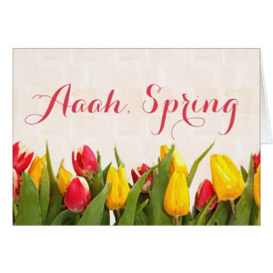 Cartão Linha de Tulipas Colorida Aaah Primavera