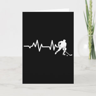 Cartão Linha do Batimento Cardíaco do Hockey Patinador de