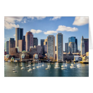 Cartão Linha do horizonte de Boston a partir da frente d'