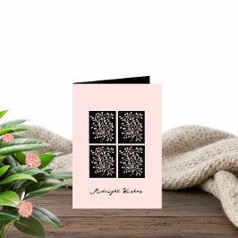 Cartão Linha Jardim à Meia-Noite Rosa Suave Aniversário