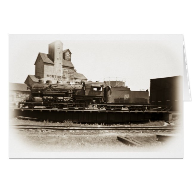 Cartão Linha locomotiva de Soo em Manitowoc na plataforma (Frente Horizontal)