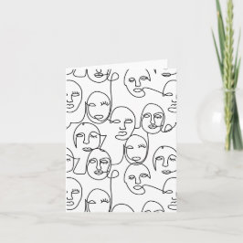 Cartão Linhas Abstrato modernas enfrentam arte contínua d