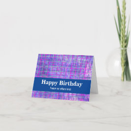 Cartão Linhas de Grelha Rosa Moderna e Roxo Abstrato Busi