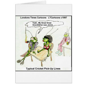 Cartão Linhas de Recolha de Críquete Engraçadas