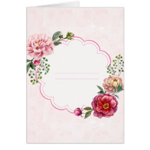 Cartão Linhas florais da nota do quadro da aguarela
