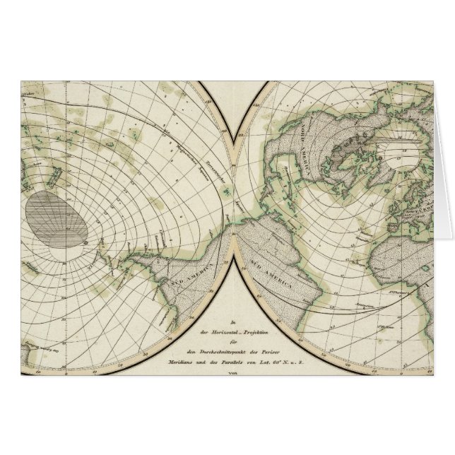 Cartão Linhas isodinâmicas do mundo (Frente Horizontal)