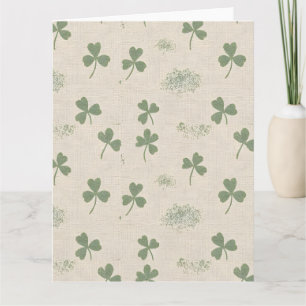 Cartão Linho Irlandês Costeiro Trevo Dia de São Patrício 