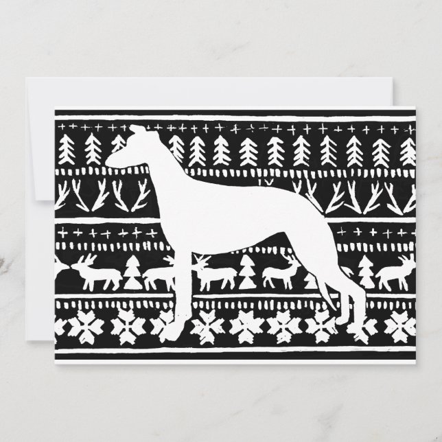 Cartão Linocut de Natal mais leve (Frente)